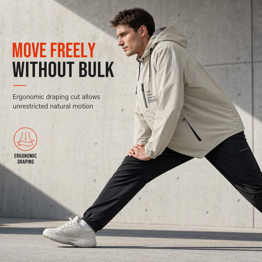 🍁🧥 Men's Outdoor Windbreaker with Detachable Hood
