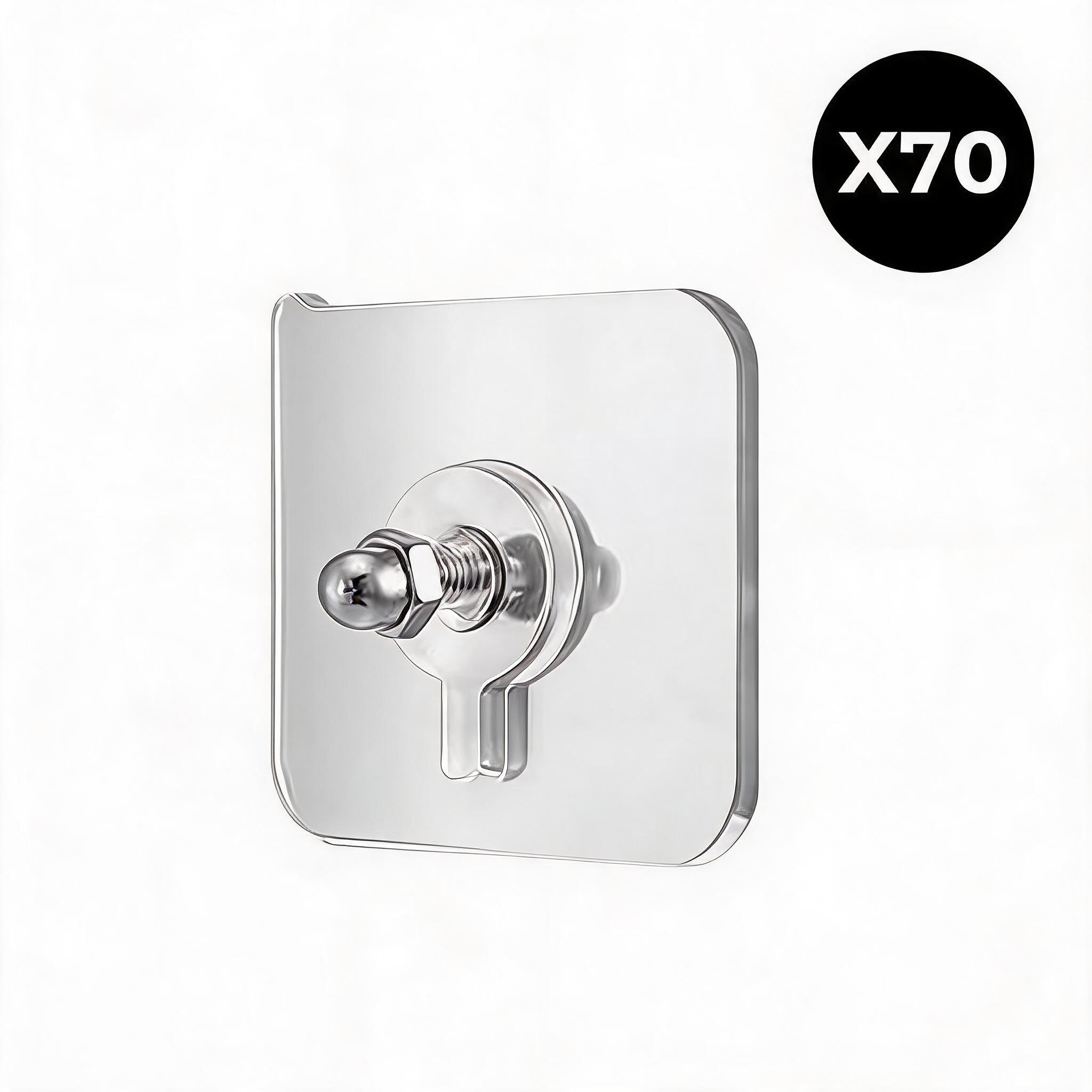 Drill Free Adhesive Hooks,Picture Hangers Without Nails,Adhesive Wall Mount Screw Hooks for Hanging,Nail Free Wall Hangers for Kitchen,Bathroom (Transparent/ 12PCS, 2.36 * 3.93 inch)