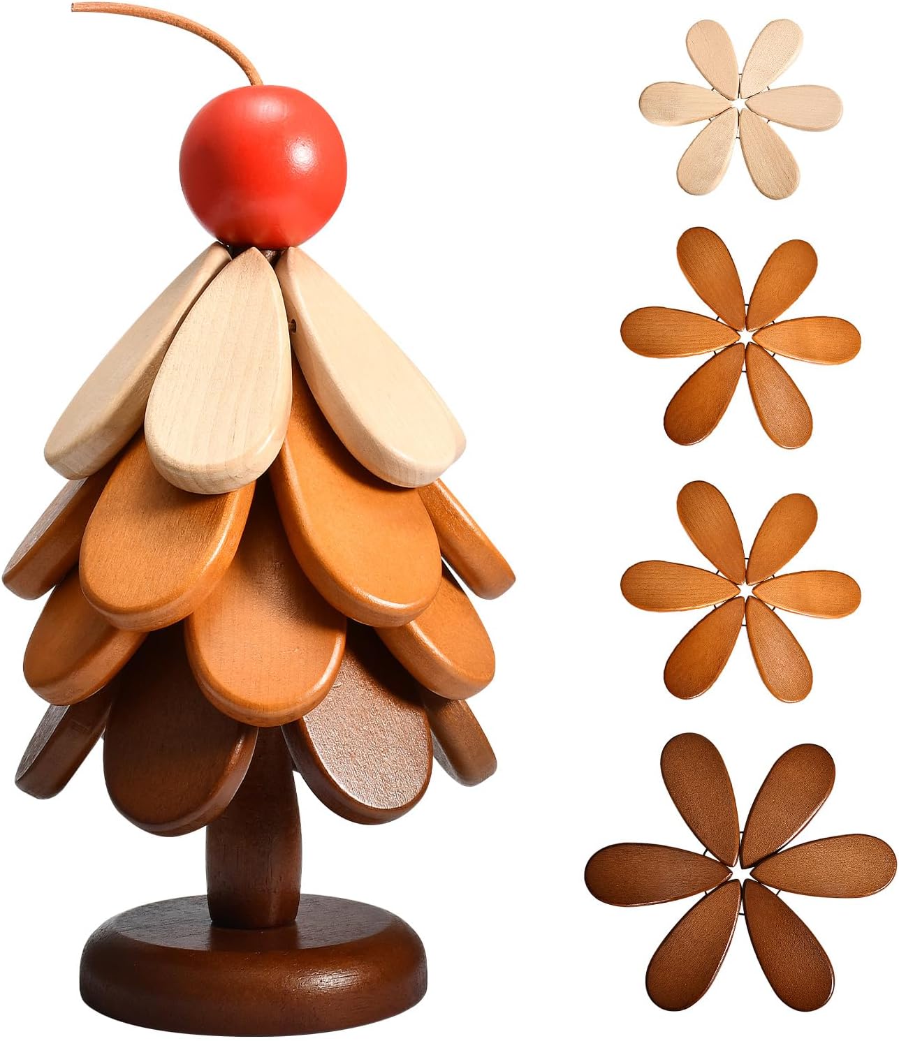 Wooden Christmas Tree Shaped Coasters for Home Dcor, Enterway Decor, Dinner Table or Coffee Table Dcor. Wooden Trivets for hot Dishes Wooden Tree Trivets Set for Hot Pans, Bowls or Plates. (Star)