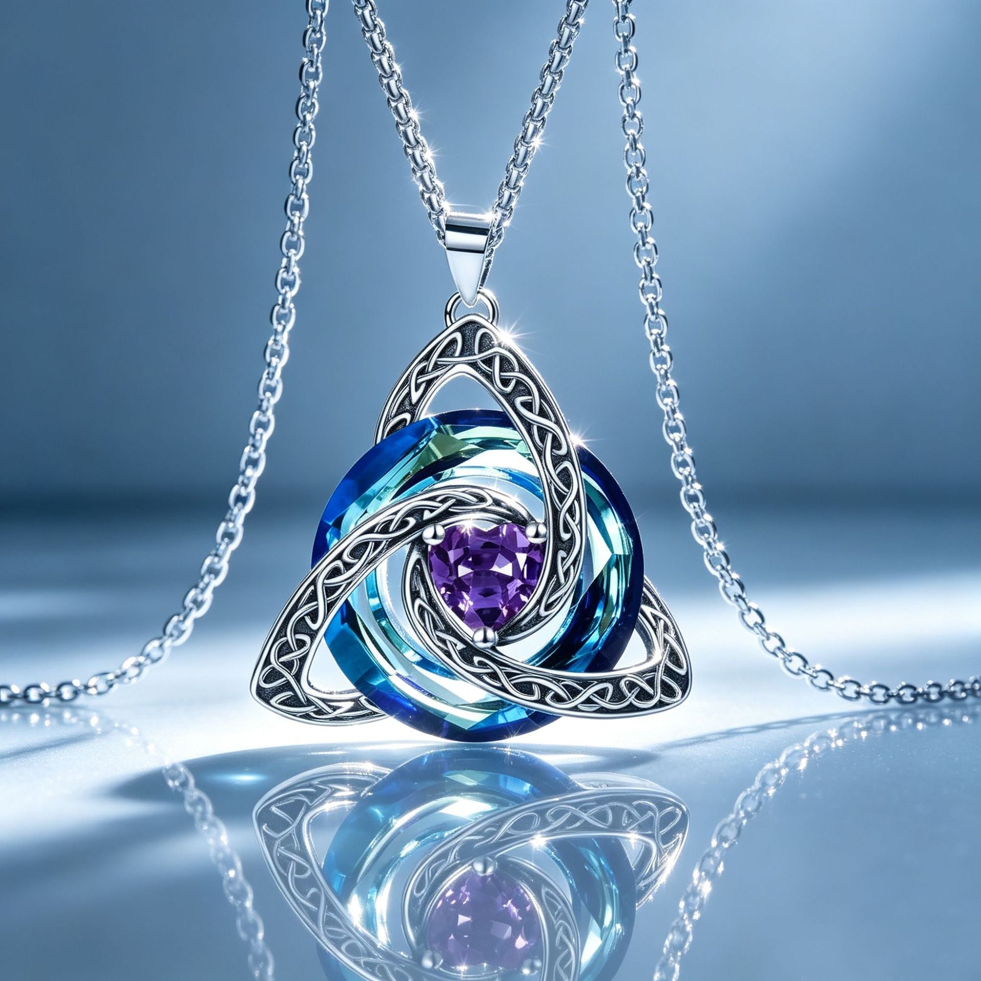 Last Day Promotion!💎 🍀Birthstone Celtic Trinity Knot Necklace ✨