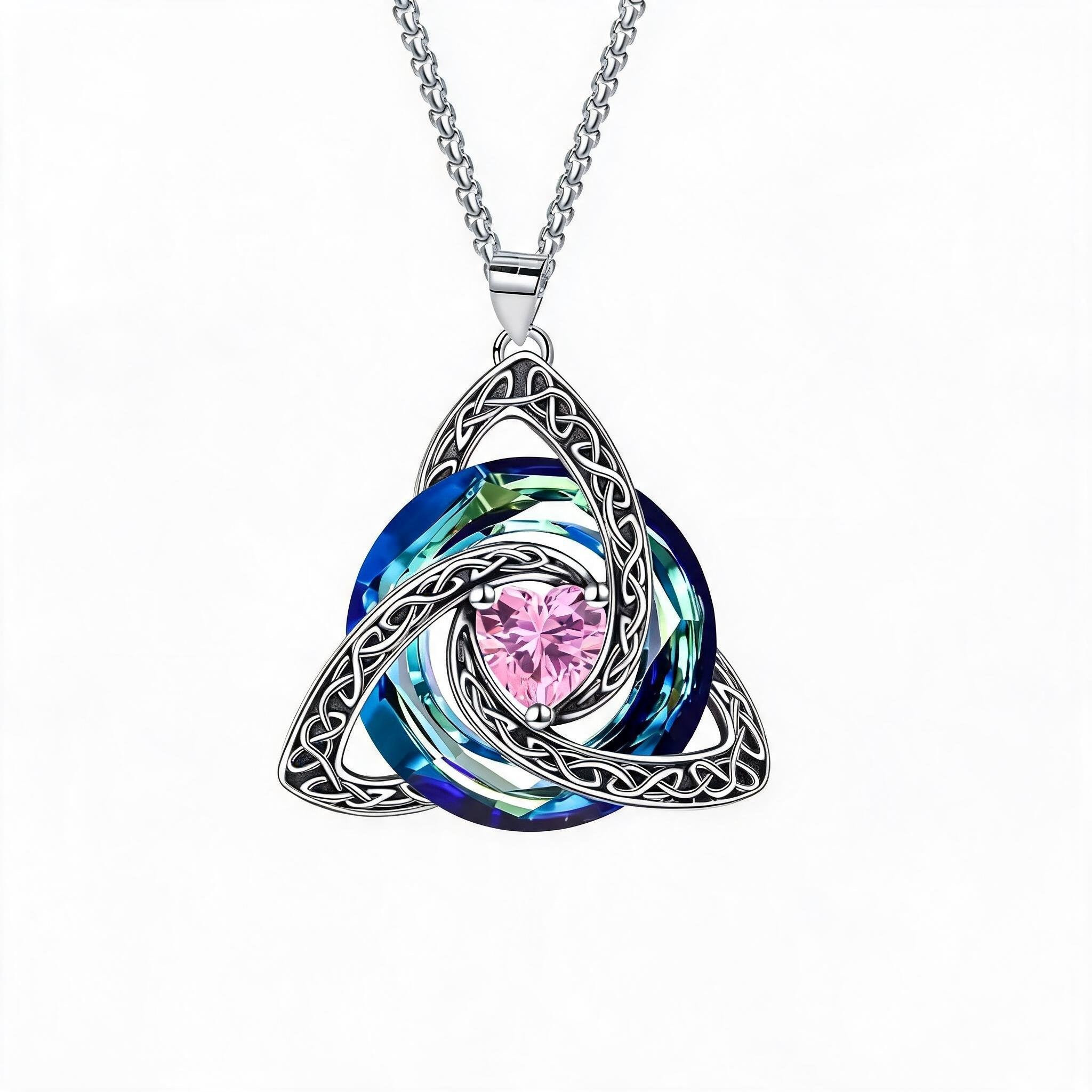 Last Day Promotion!💎 🍀Birthstone Celtic Trinity Knot Necklace ✨
