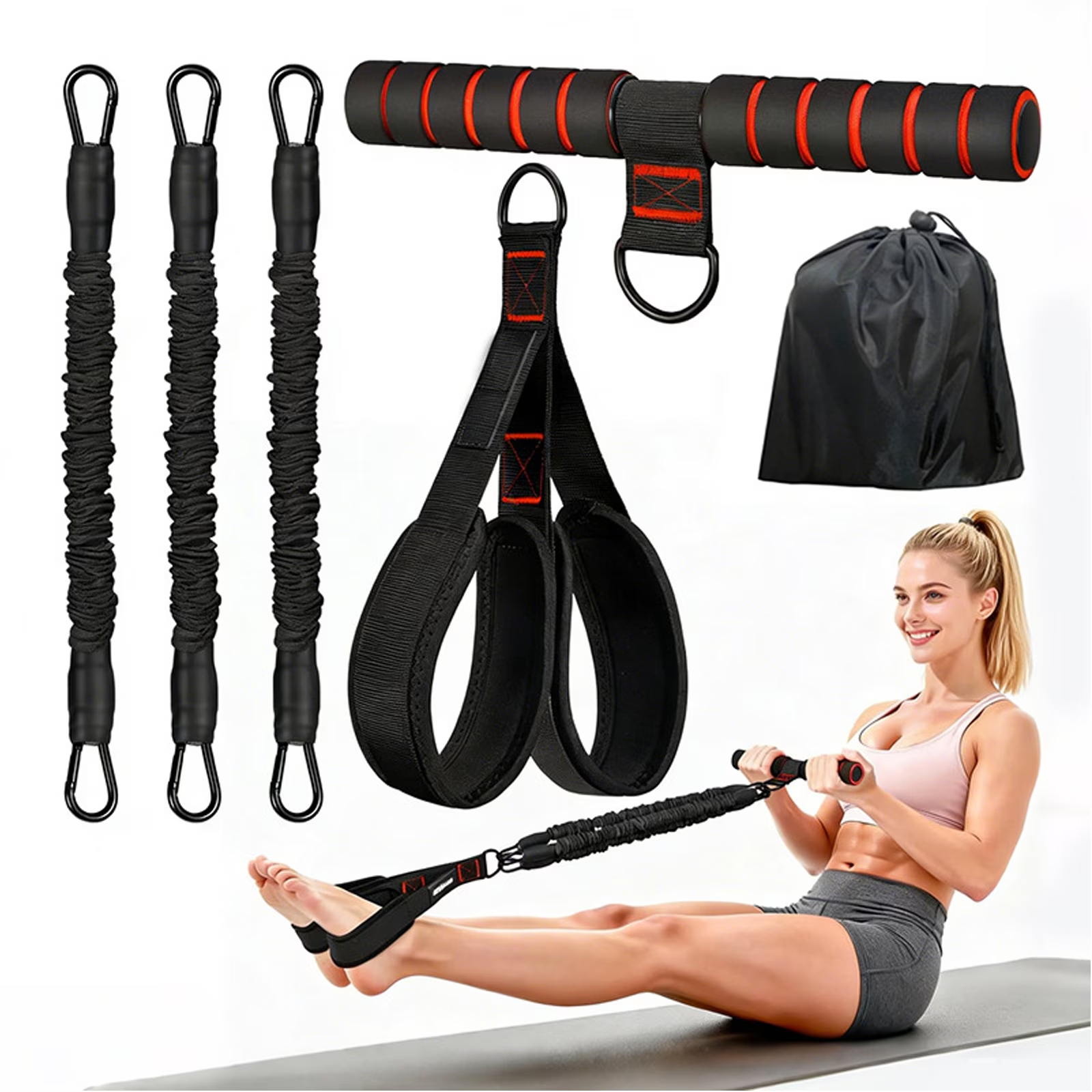 AddWin L10 Resistance Pedal Bands Full-Body Workout Kit