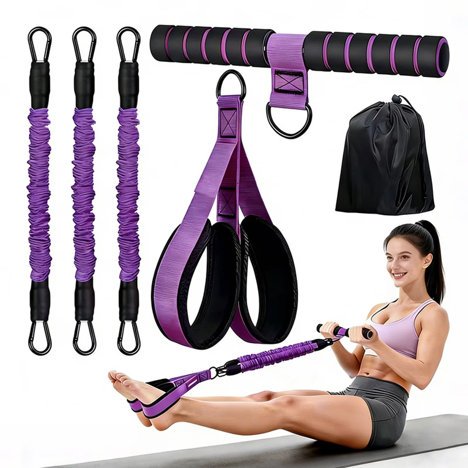 AddWin L10 Resistance Pedal Bands Full-Body Workout Kit