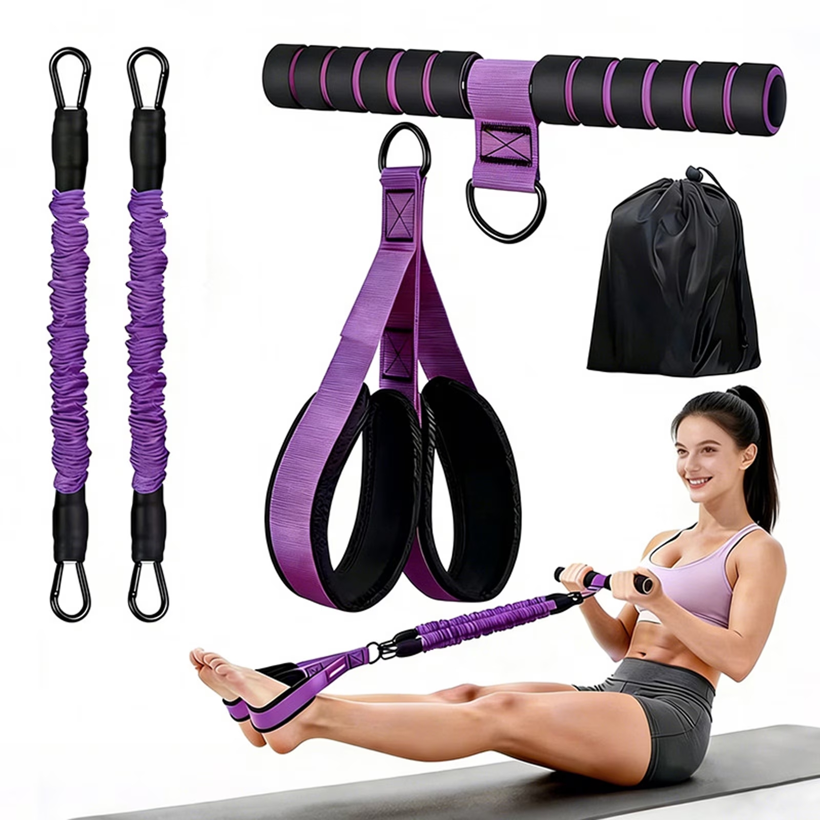 AddWin L10 Resistance Pedal Bands Full-Body Workout Kit