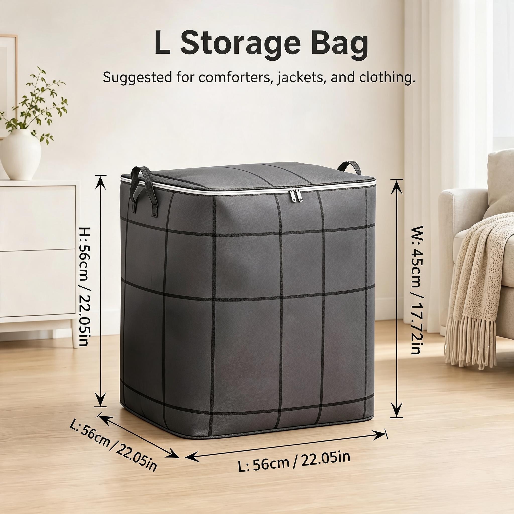 📦✨ Large Capacity Storage Bin Zippered Clothes Organizer Moving Bag 🏠🧺