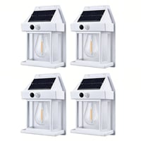 Retro Solar Tungsten Filament Wall Light, Waterproof Outdoor Wall Sconce