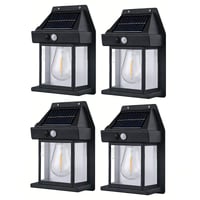 Retro Solar Tungsten Filament Wall Light, Waterproof Outdoor Wall Sconce
