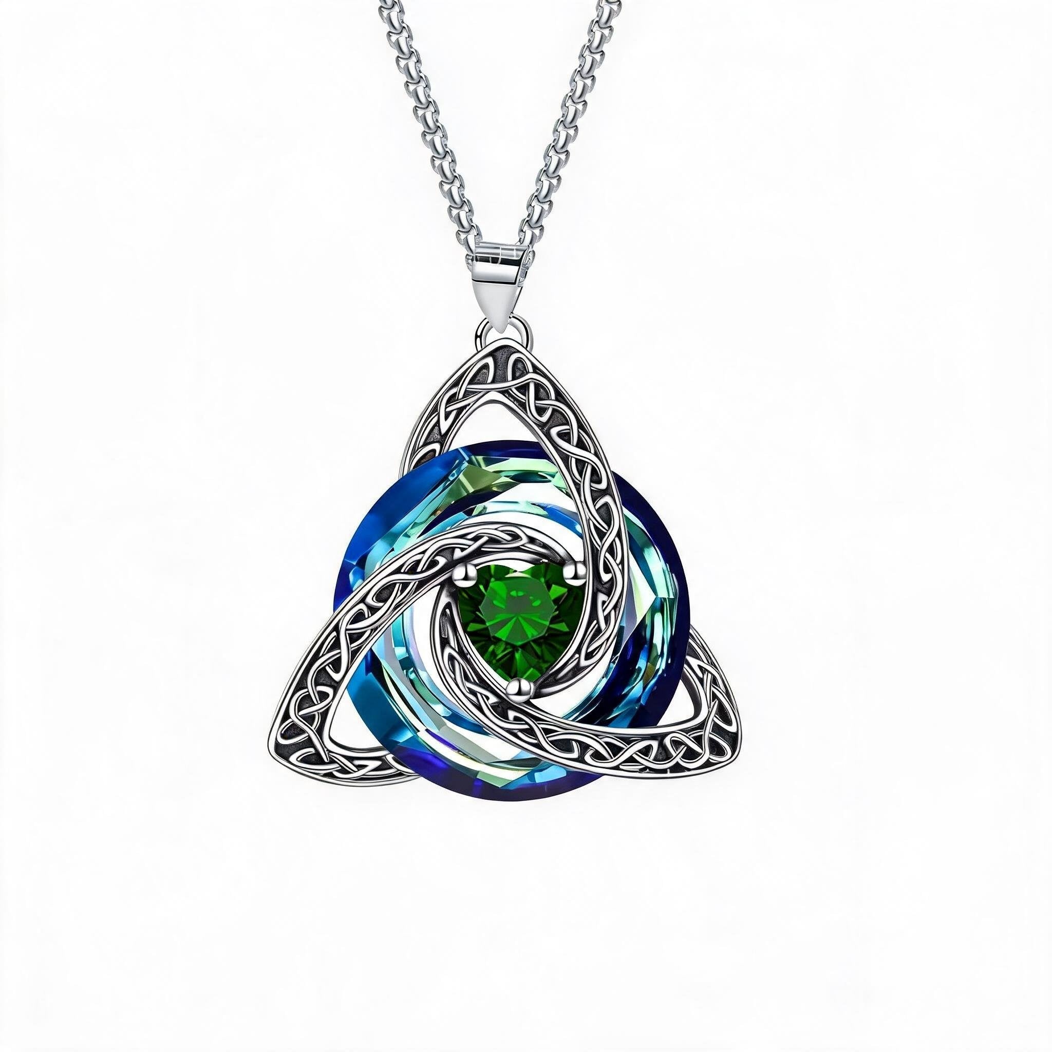 Last Day Promotion!💎 🍀Birthstone Celtic Trinity Knot Necklace ✨