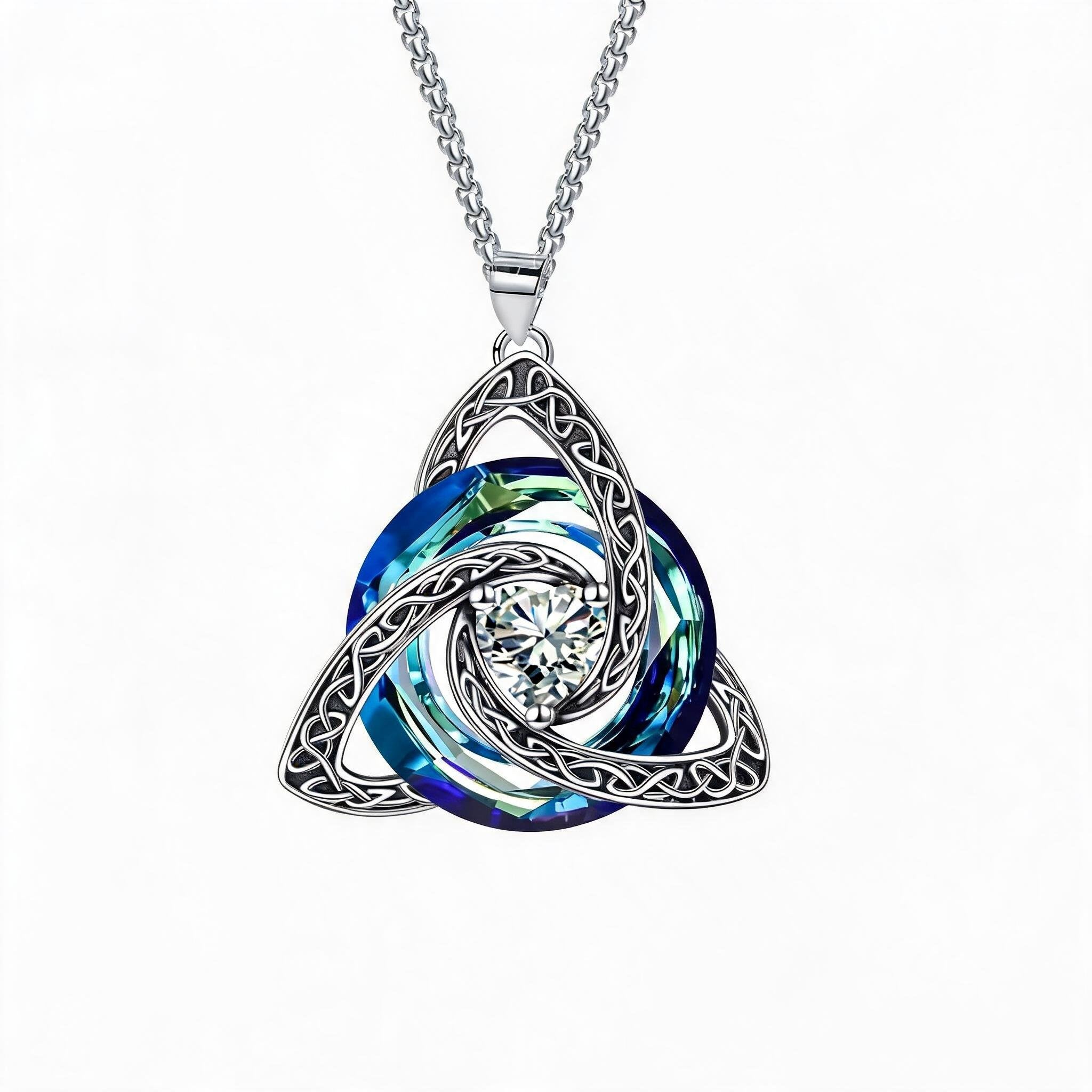 Last Day Promotion!💎 🍀Birthstone Celtic Trinity Knot Necklace ✨