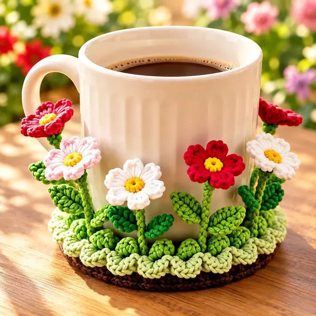Assorted Rainbow Mix Handmade Crochet Floral Coaster | Everlasting Table Art 🌸