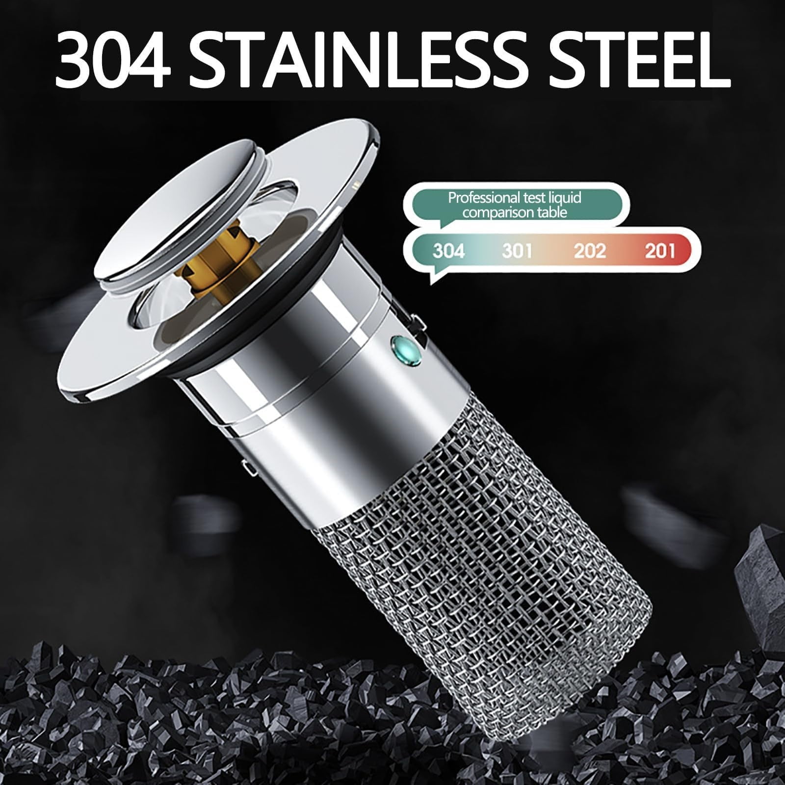 Bathroom Sink Drain Strainer Pop Up Sink Hair Catcher 3.15 Inch Removable Stainless Steel Filter Basket Sink Stopper Replacement Anti Clog Drain Filter Wash Basin Debris Capture Tool for Bathroom