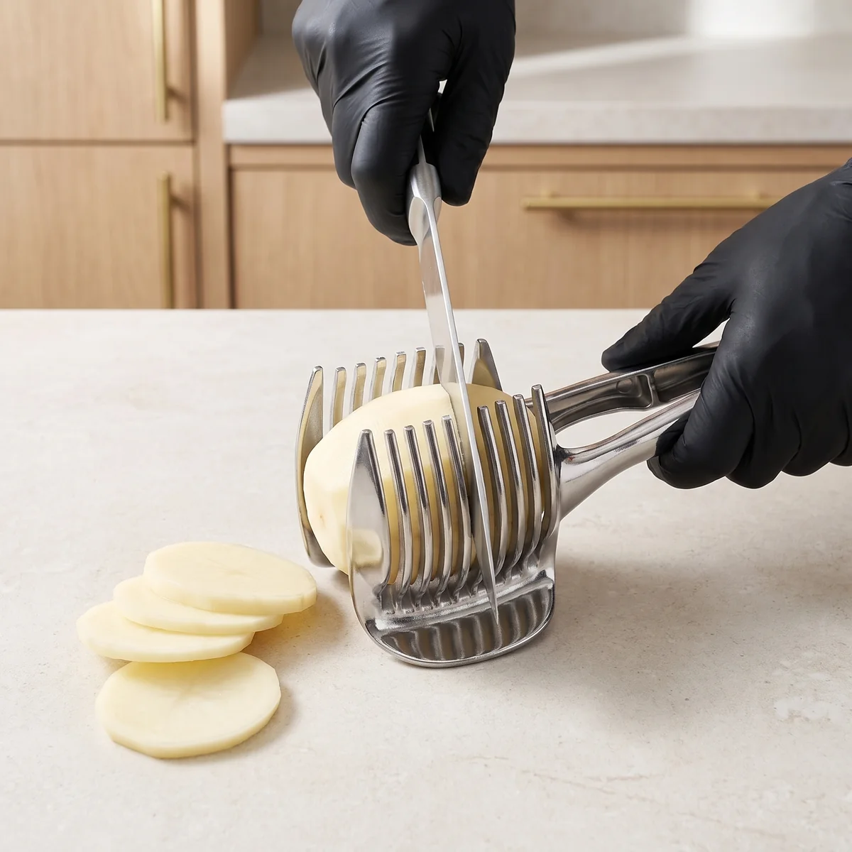 Familygiftsale - Stainless Steel Fruits Vegetables Slicer & Cutting Guide
