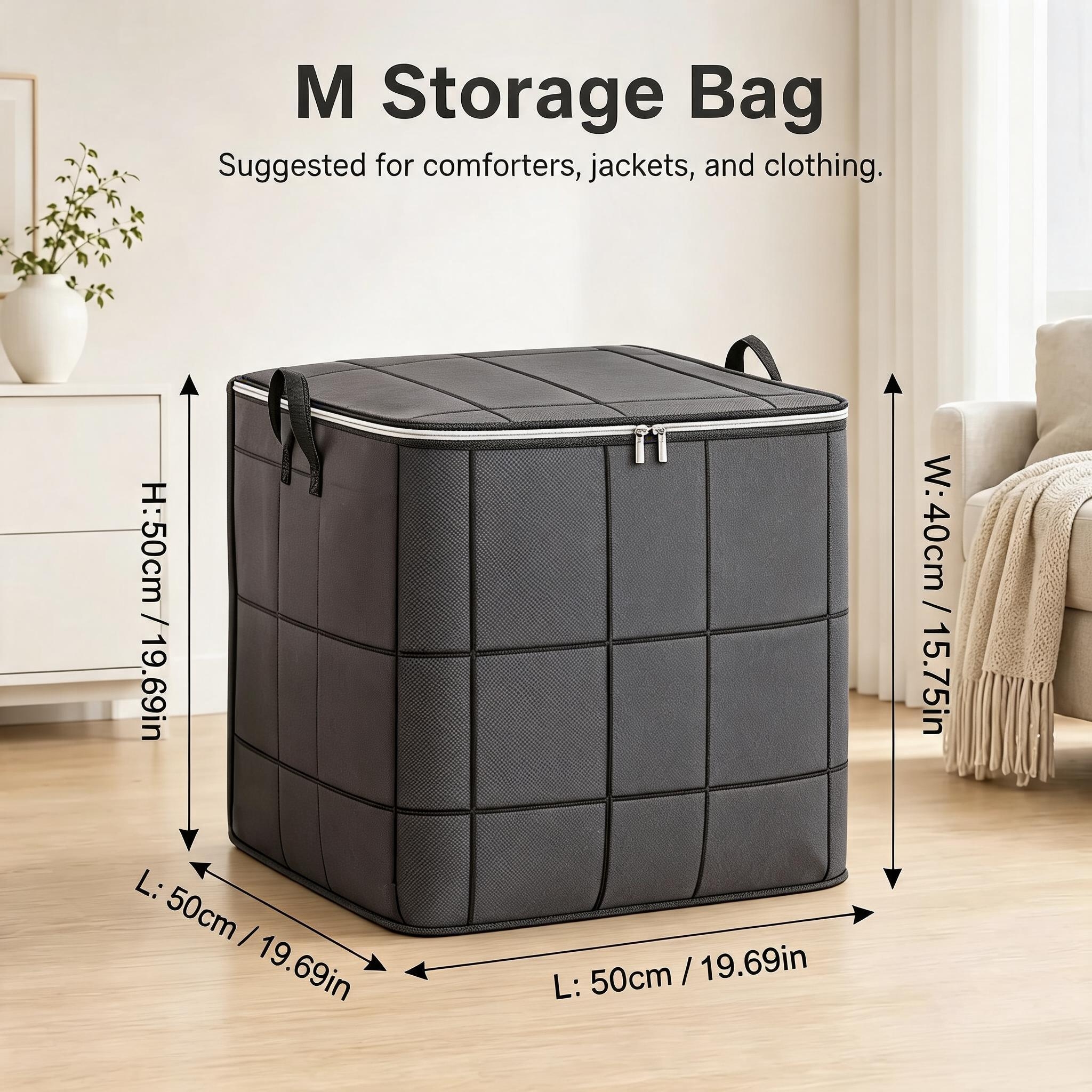 📦✨ Large Capacity Storage Bin Zippered Clothes Organizer Moving Bag 🏠🧺