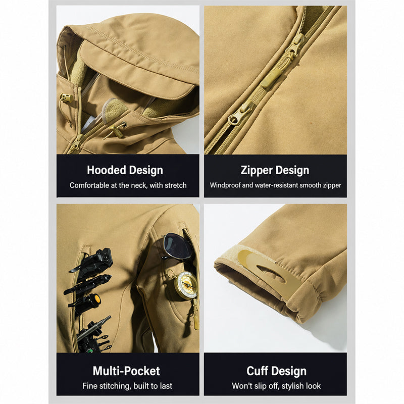 💥 Built for Wind & Rain🌧️Men's Waterproof Insulated Outdoor Jacket
