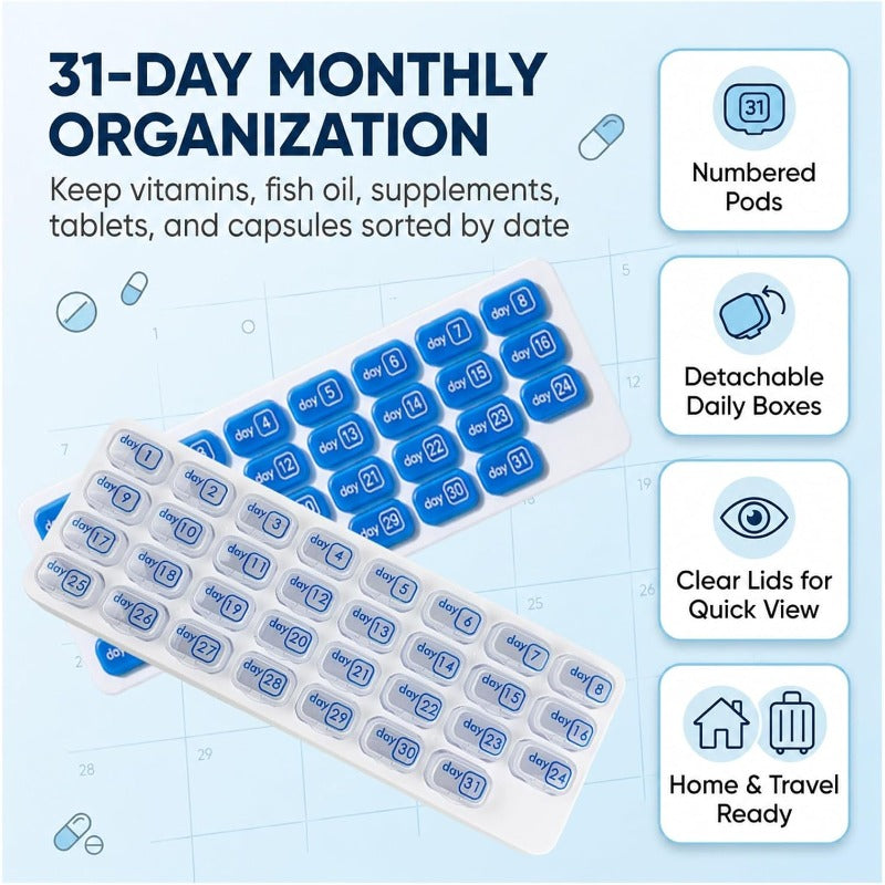 31-Day Pill Organizer Tray