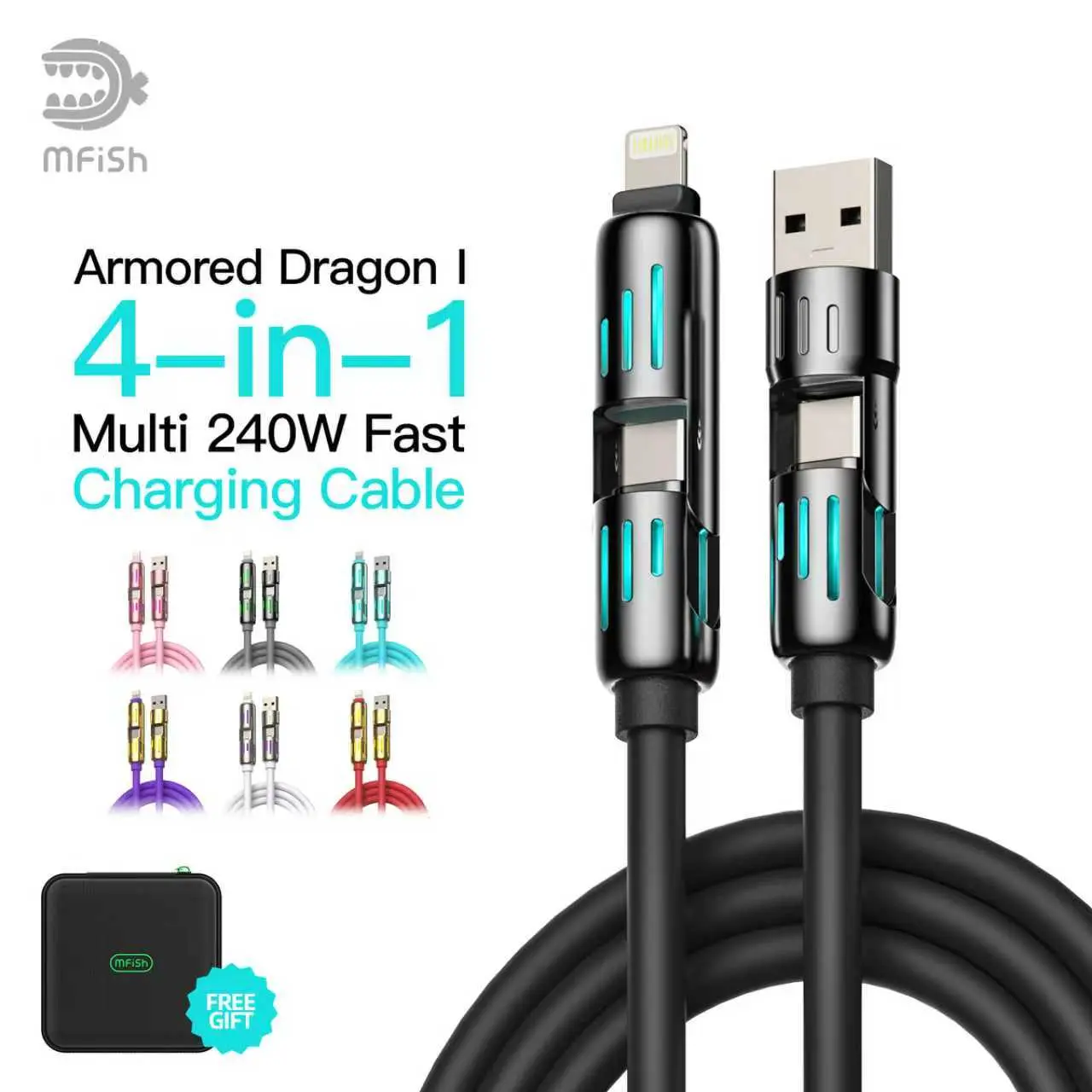 Armored Dragon I 4-in-1 240W Fast Charging Cable