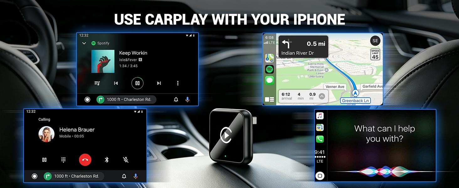 【Summervibes】Yurnlv 2026 Wireless carplay Adapter for iPhone/Android ,Hands-Free Call wireless adapter Electronic Charger carplay dongle