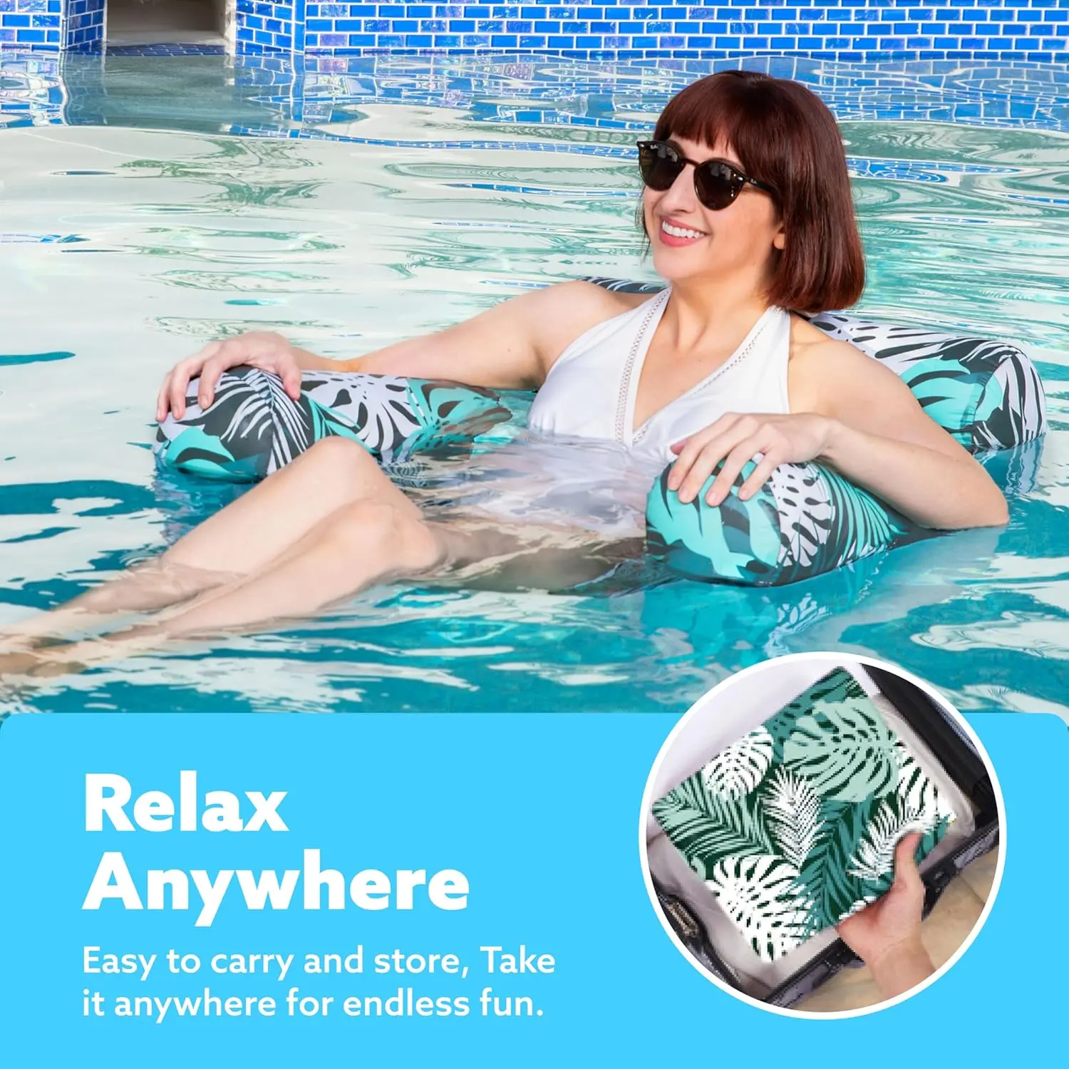 Inflatable Pool Floats - 2 Pack Floating Lounge Chairs
