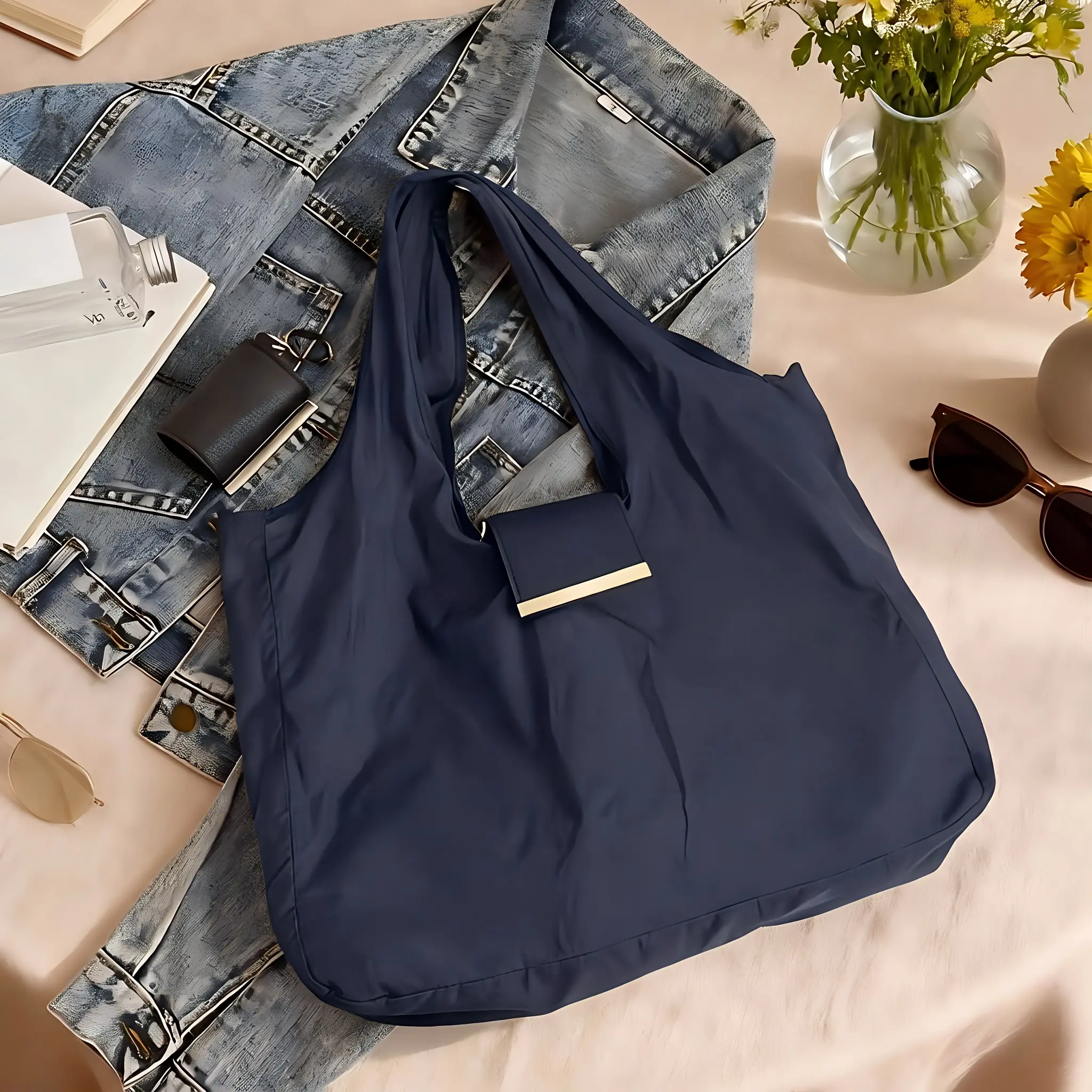 Foldable Keychain Tote Bag for Shopping & Travel
