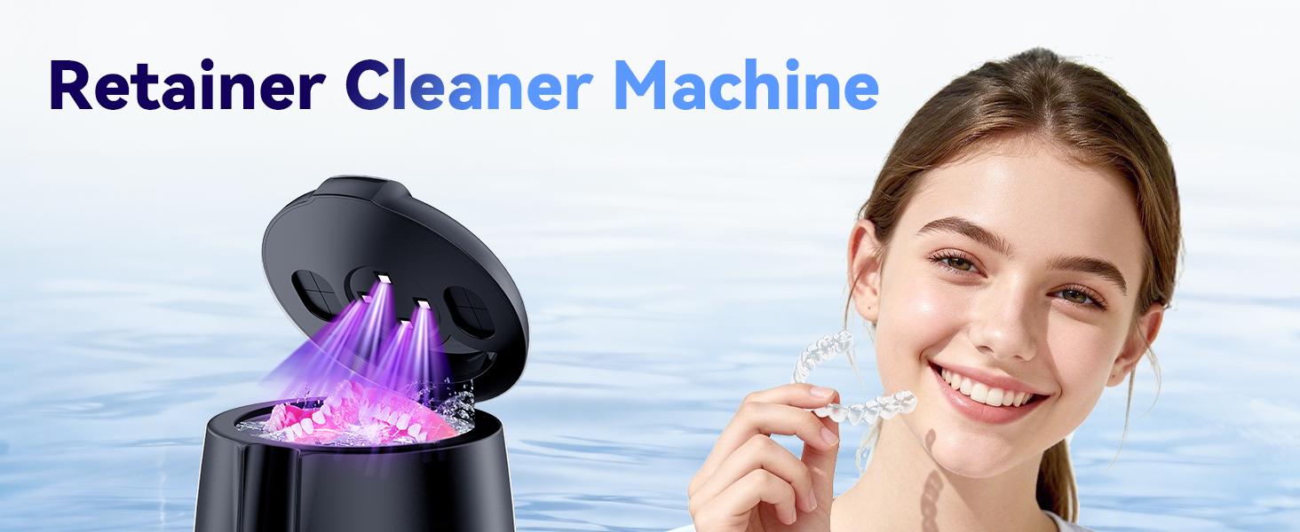 UMPOPO Ultrasonic Retainer Cleaner Machine 48kHz, Dental Cleaning Pod, Ultrasonic Retainer cleaner for Dentures, Aligners, Mouth Guards, Night Guards, Toothbrush Heads and Jewelry with 200ML Capacity UMPOPO Ultrasonic Retainer Cleaner Machine 48kHz, Dental Cleaning Pod, Ultrasonic Retainer cleaner for Dentures, Aligners, Mouth Guards, Night Guards, Toothbrush Heads and Jewelry with 200ML Capacity