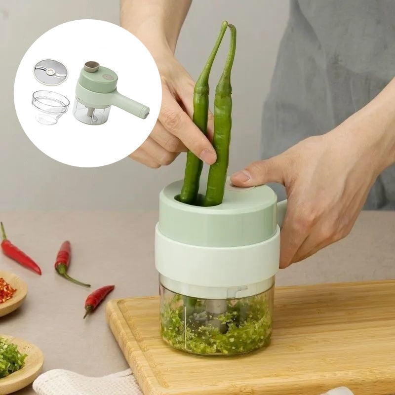 Rechargeable Hand‑Held Wireless Vegetable Cutter, Portable Mini Electric Food Chopper for Kitchen