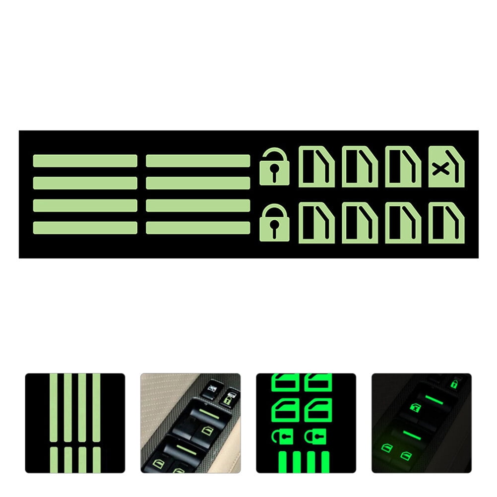 Green Fluorescent Car Window Stickers for Decor Safe and Eco Friendly Use 1 Set
