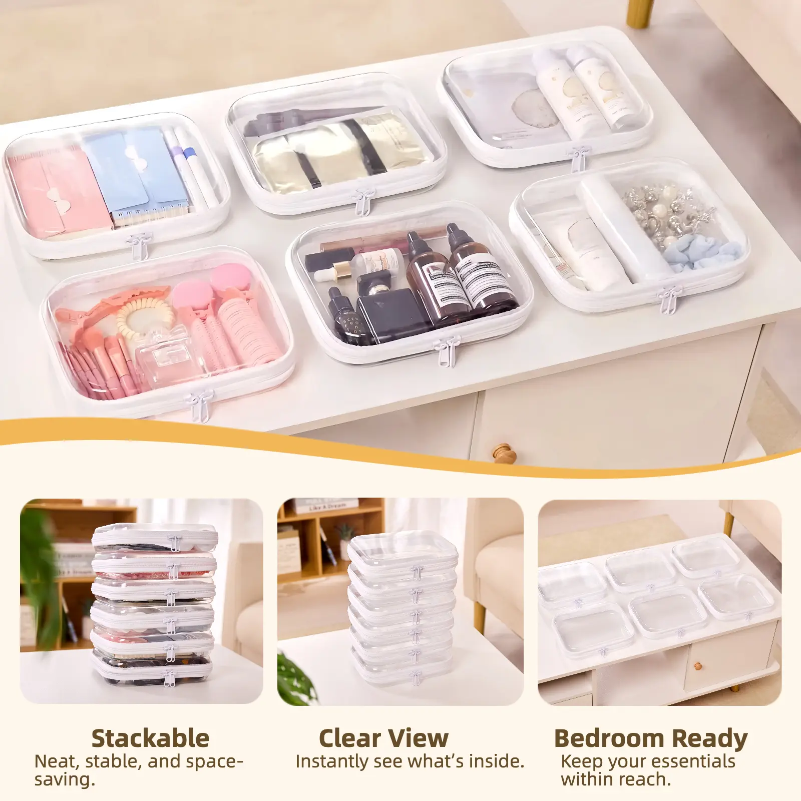 Clear Organizer Storage Box - Waterproof Travel Set
