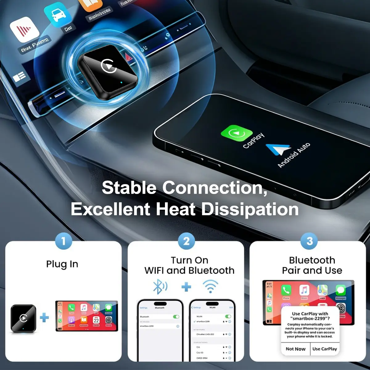 2025 Wireless CarPlay Adapter - Fast Connection & Hands-Free