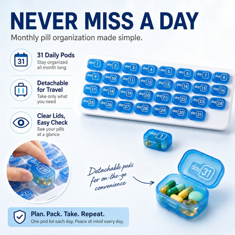31-Day Pill Organizer Tray