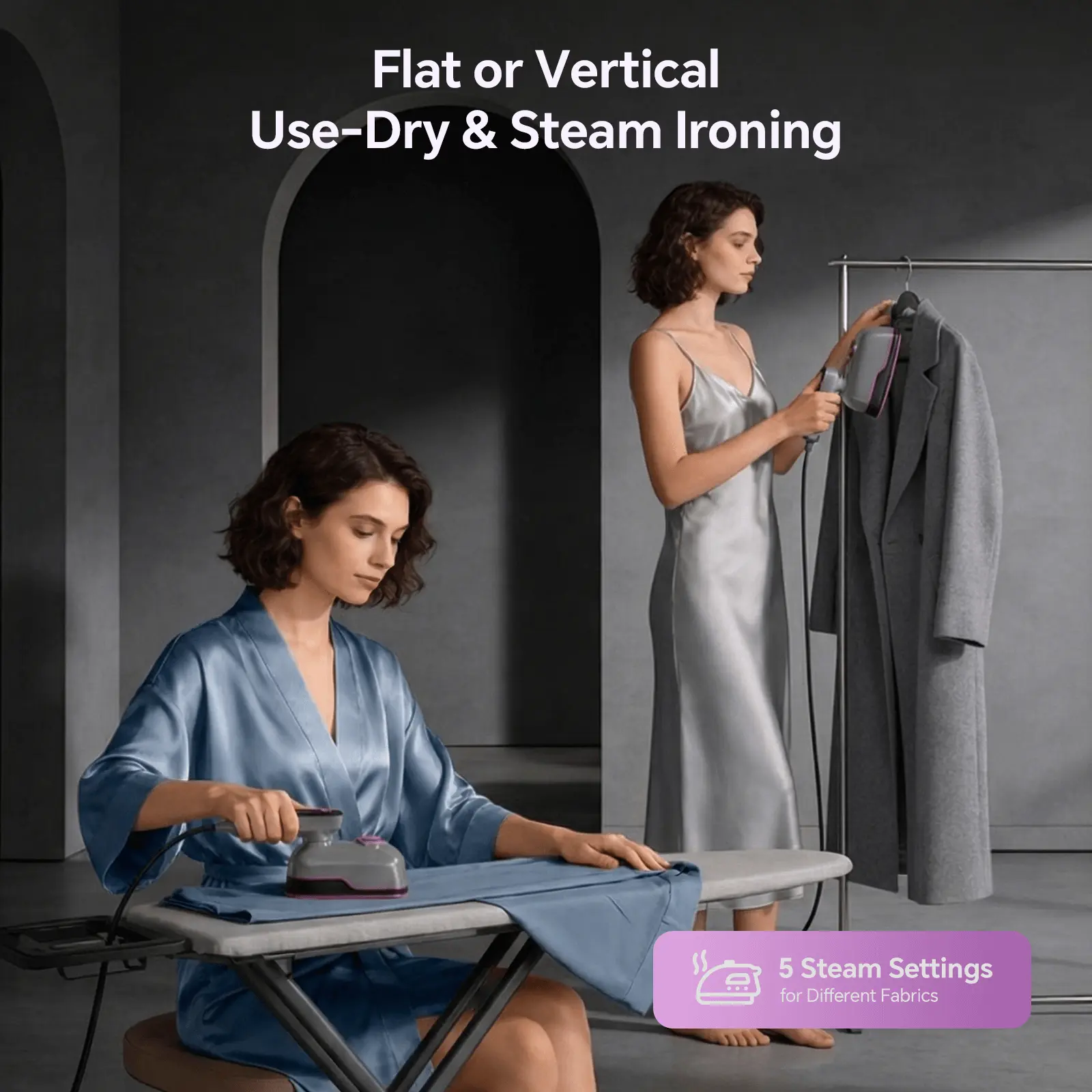 2-in-1 Handheld Clothes Steamer and Iron for Travel