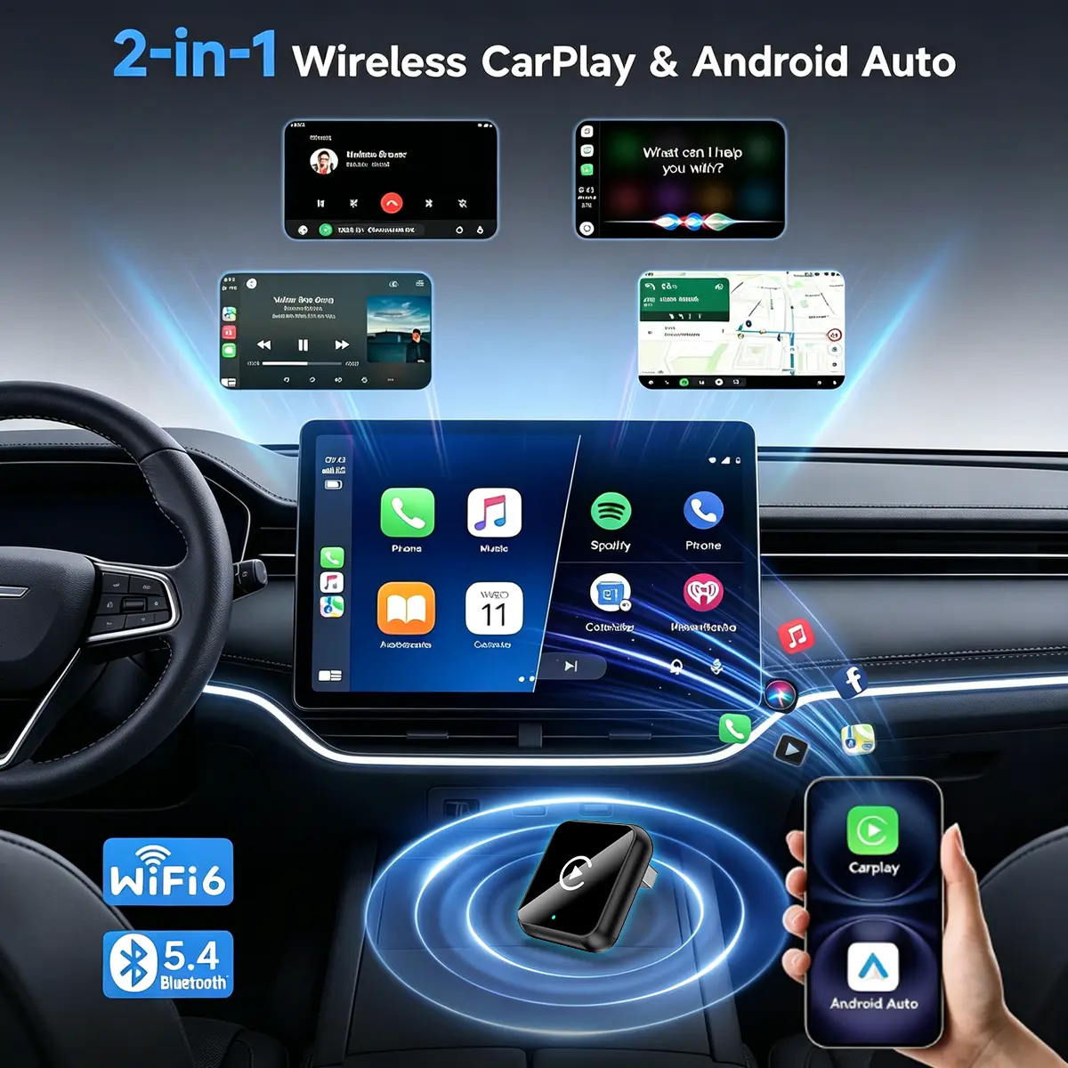 2025 Wireless CarPlay Adapter - Fast Connection & Hands-Free