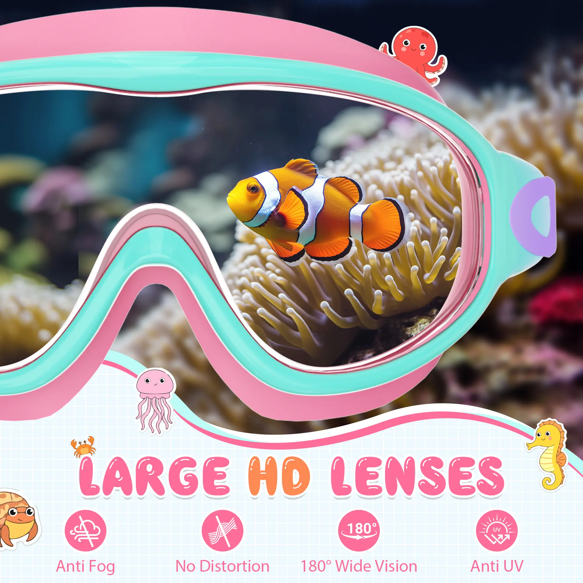 Kids Swim Goggles 2 Pack - UV Protection & Anti-Fog