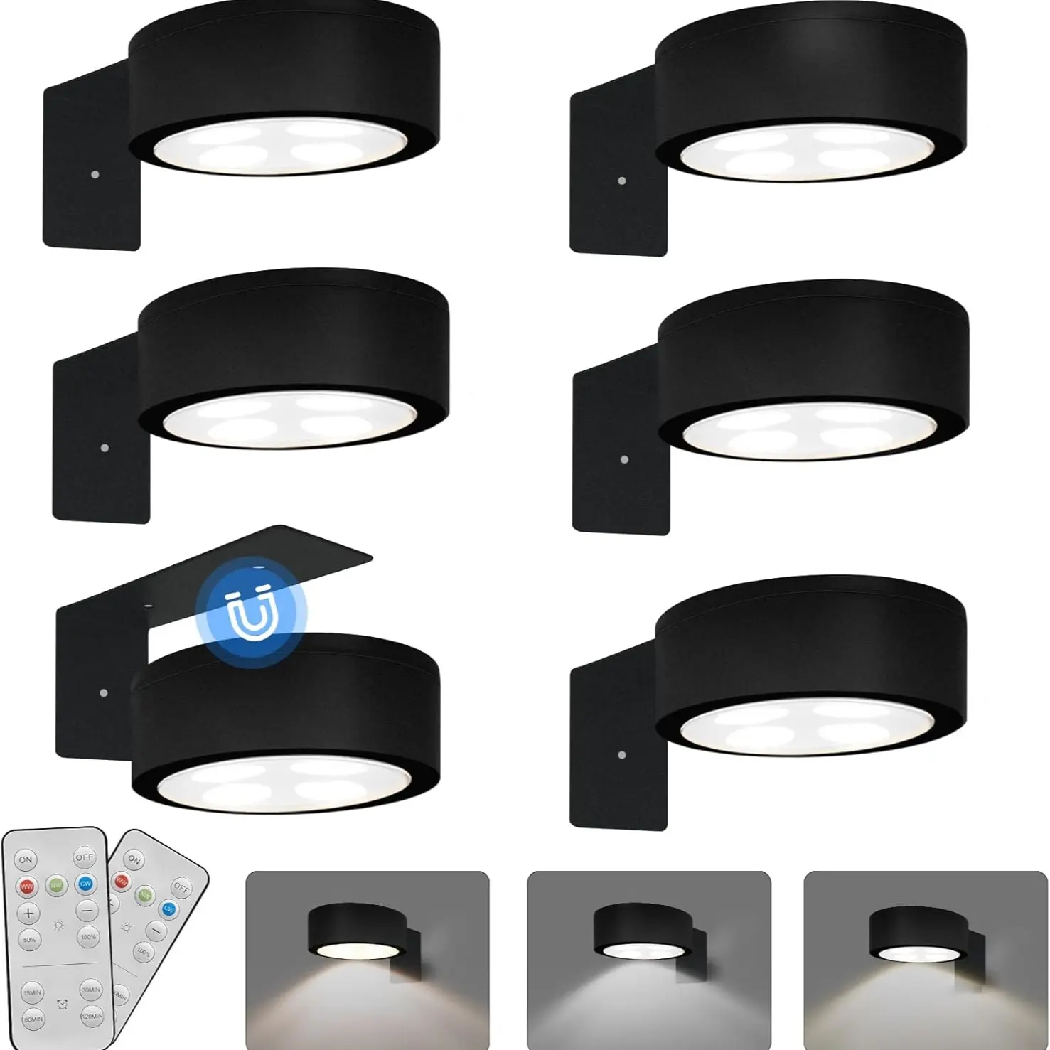 Magnetic Wireless Rechargeable Picture Lights 3-Pack