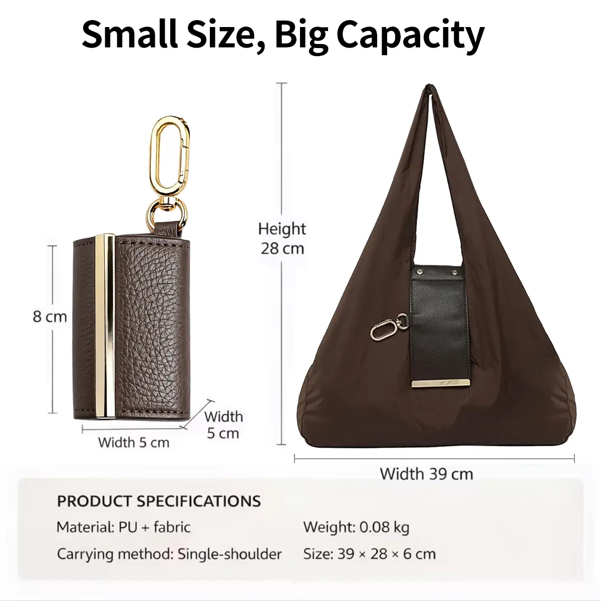 Foldable Keychain Tote Bag for Shopping & Travel