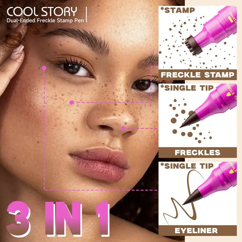 Waterproof Freckles Pen: Faux Freckle Stamp & Eyeliner