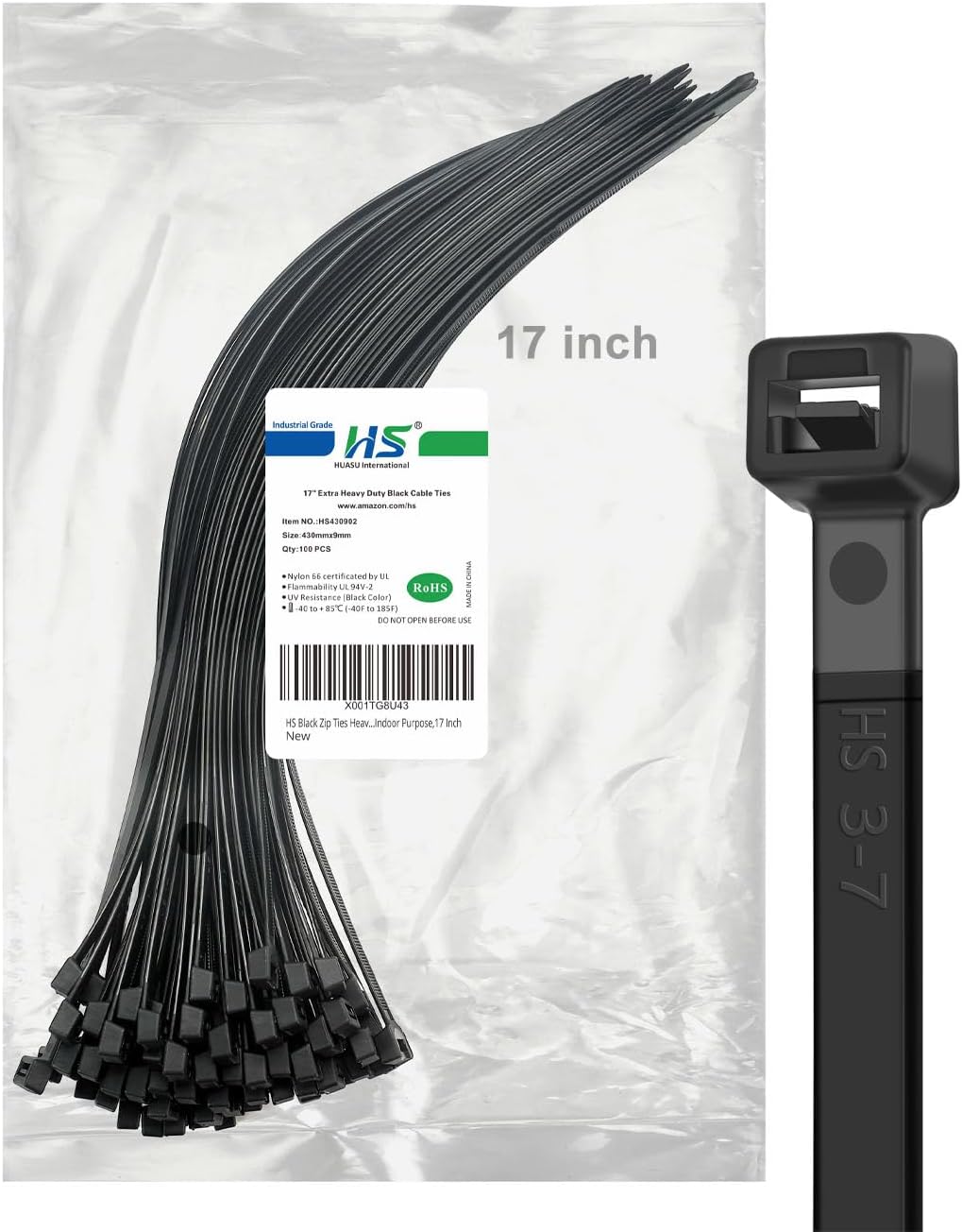 Metal Zip Ties Stainless Steel Cable Tie 11.8 Inch (100 Pack) Extra Heavy Duty Self-Locking Strap Ties 225 Lbs Perfect for Exhaust,Fence Outdoor,Automotive
