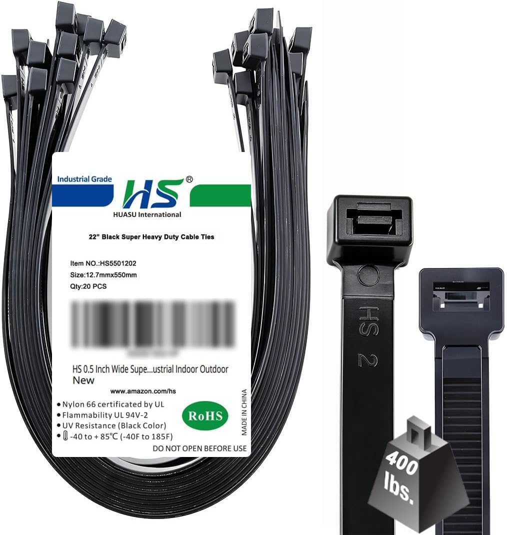 Metal Zip Ties Stainless Steel Cable Tie 11.8 Inch (100 Pack) Extra Heavy Duty Self-Locking Strap Ties 225 Lbs Perfect for Exhaust,Fence Outdoor,Automotive