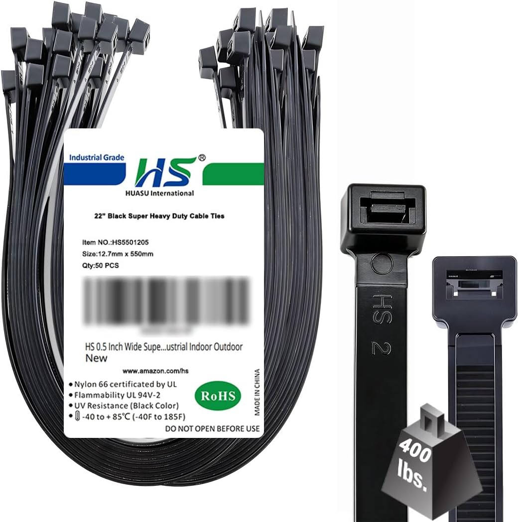Metal Zip Ties Stainless Steel Cable Tie 11.8 Inch (100 Pack) Extra Heavy Duty Self-Locking Strap Ties 225 Lbs Perfect for Exhaust,Fence Outdoor,Automotive