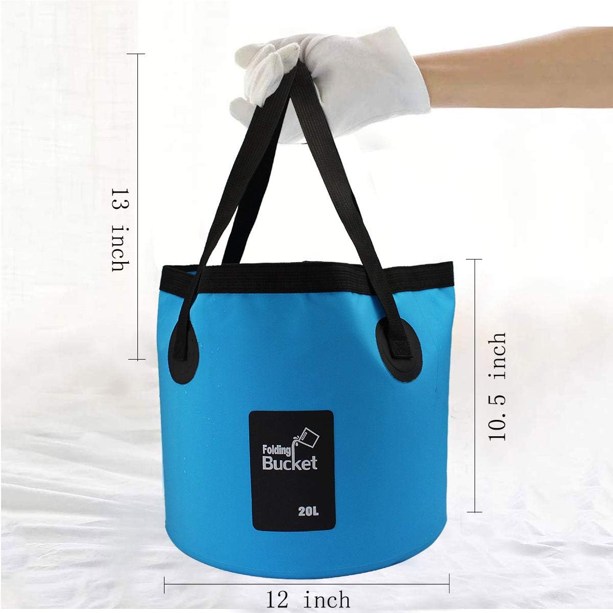 Collapsible Bucket, Camping Water Storage Container 5 Gallon(20L) Portable Folding Wash Basin for Traveling Hiking Fishing Boating Gardening