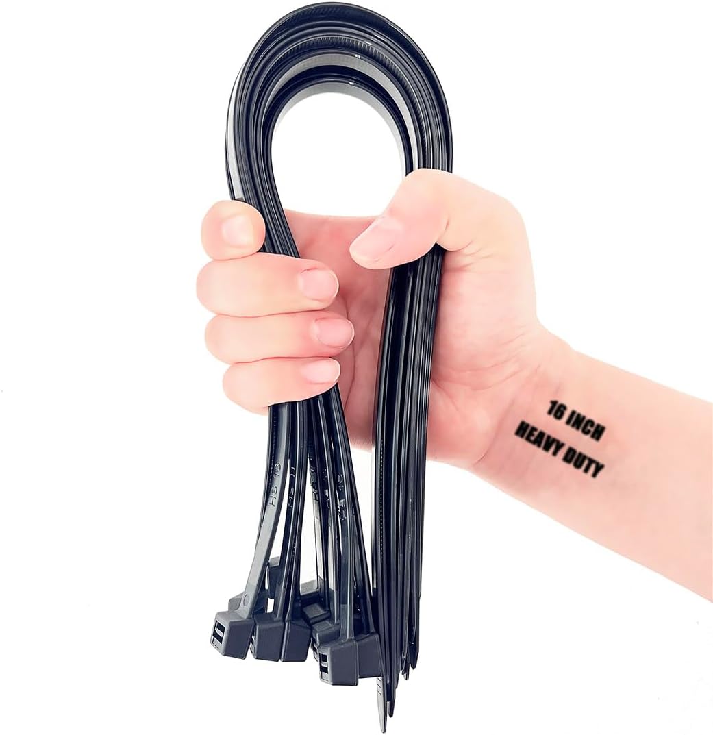 Metal Zip Ties Stainless Steel Cable Tie 11.8 Inch (100 Pack) Extra Heavy Duty Self-Locking Strap Ties 225 Lbs Perfect for Exhaust,Fence Outdoor,Automotive