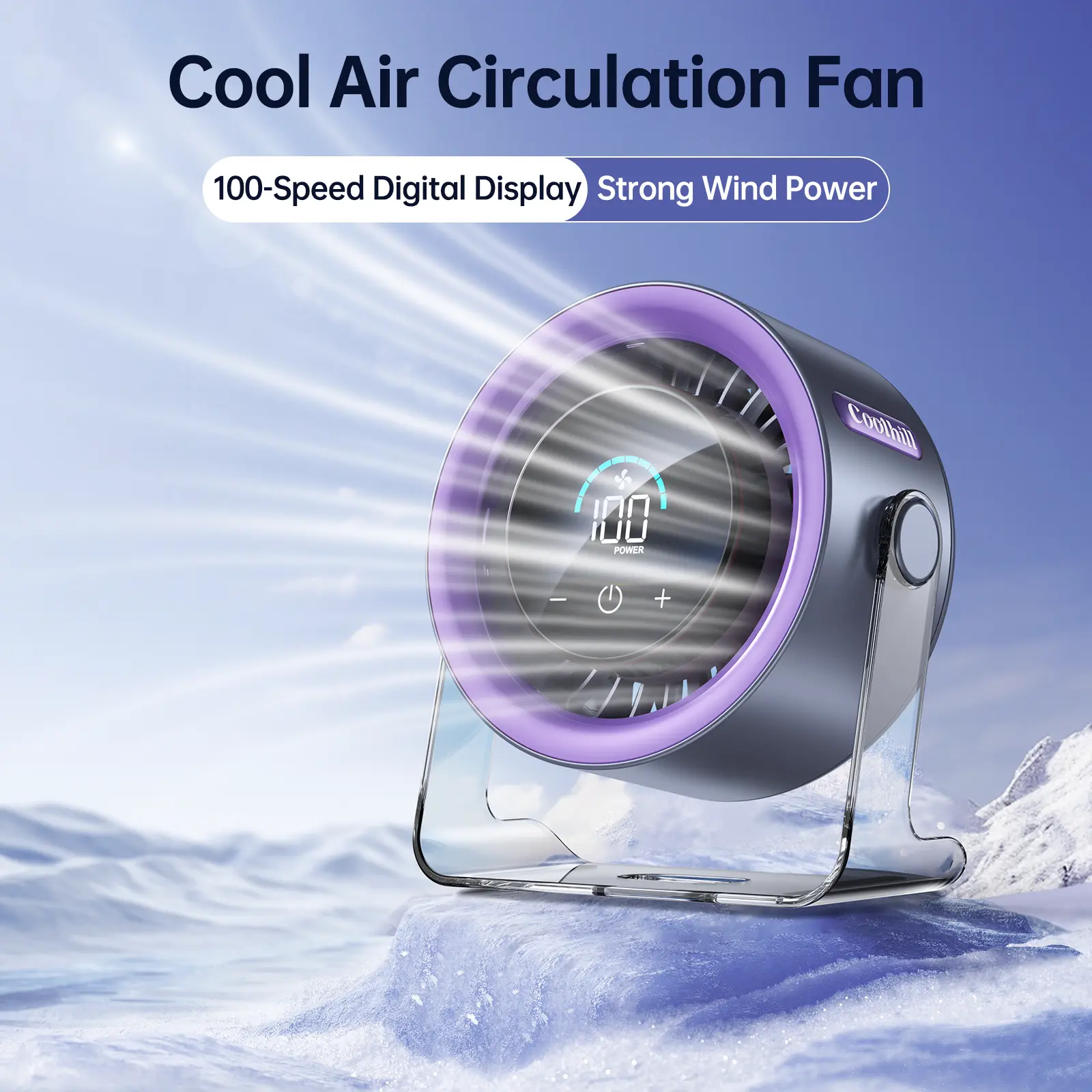 Turbo Table Fan - 100-Speed Quiet Cooling