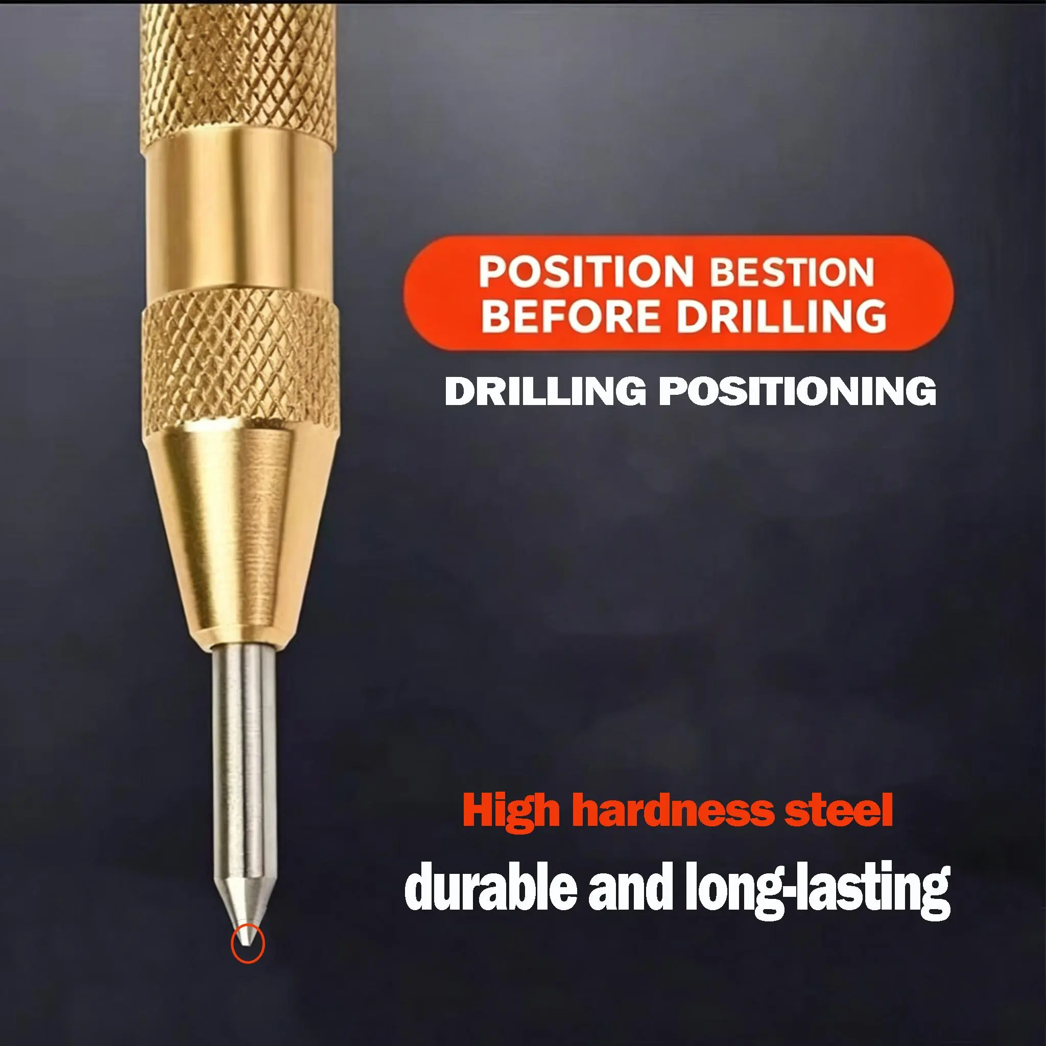Center Punch with Cap for Metal Woodworking Tool