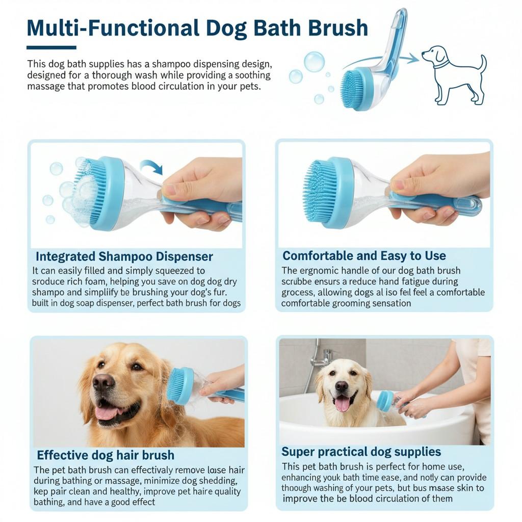2026 New 2-in-1 Pet Bath & Grooming Deshedding Animal Hair Brush with Built-in Soap Dispenser, 8in×3in×4in, Gentle Massage Tool for Dogs & Cats, Enhances Hair Care, Improves Bathing Experience, Boosts Blood Circulation, Animal Hair Brushes 2026 New 2-in-1 Pet Bath & Grooming Deshedding Animal Hair Brush with Built-in Soap Dispenser, 8in×3in×4in, Gentle Massage Tool for Dogs & Cats, Enhances Hair Care, Improves Bathing Experience, Boosts Blood Circulation, Animal Hair Brushes