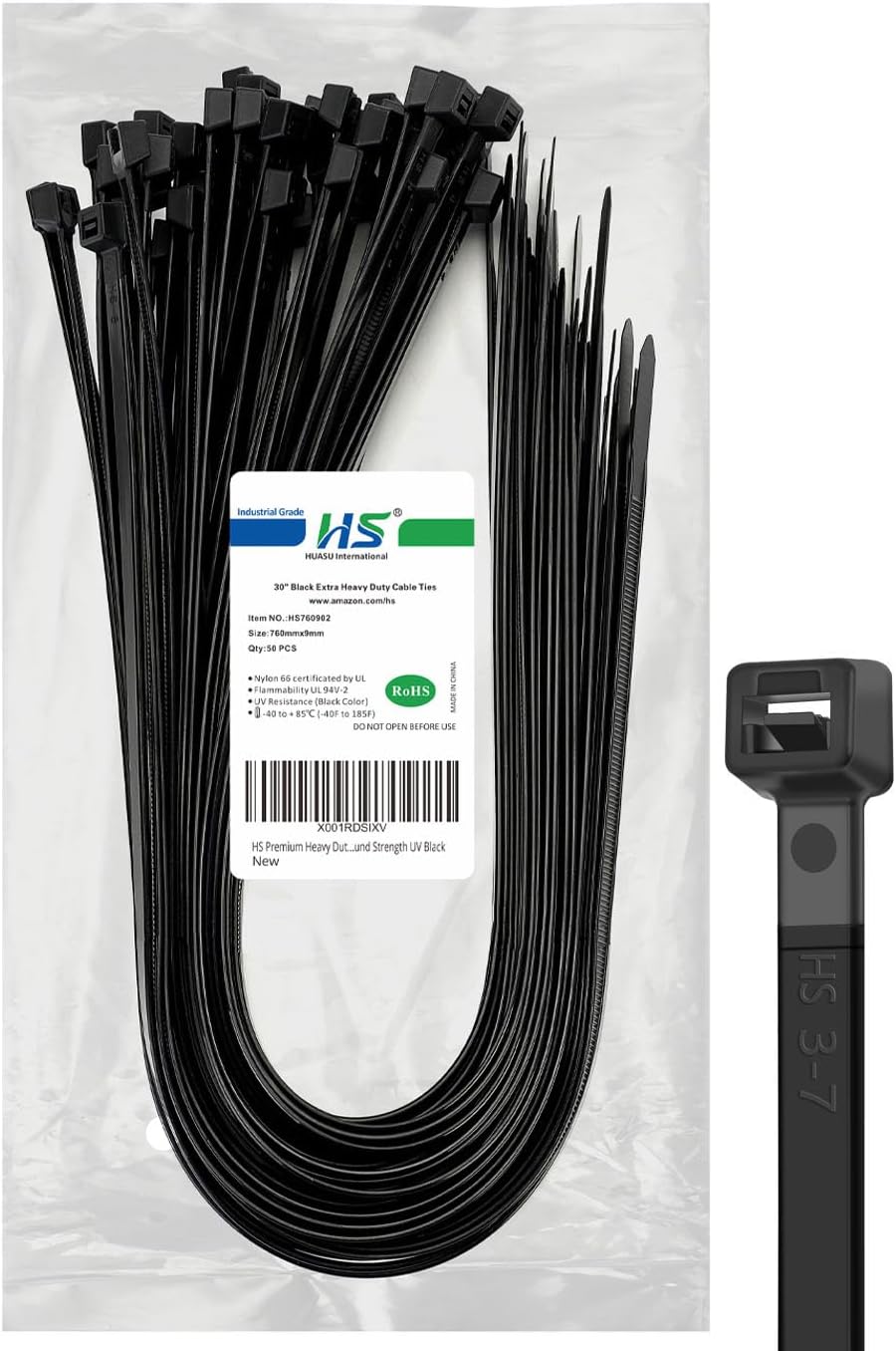 Metal Zip Ties Stainless Steel Cable Tie 11.8 Inch (100 Pack) Extra Heavy Duty Self-Locking Strap Ties 225 Lbs Perfect for Exhaust,Fence Outdoor,Automotive