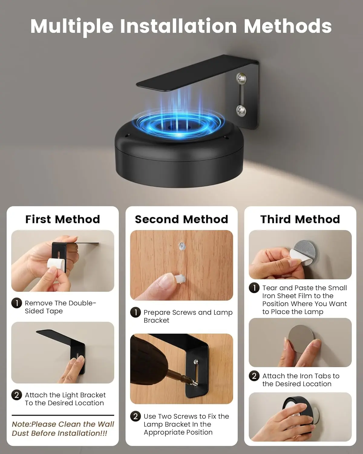 Magnetic Wireless Rechargeable Picture Lights 3-Pack