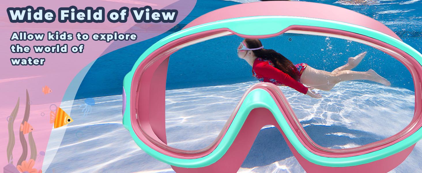 MARISUN 2 Pack Kids Swim Goggles for 3-15+ UV Protection Anti-Fog High Definition Waterproof Adjustable Goggles for Boys and Girls - Safety anti-uv swimming goggles swim glass anti-fog with Earplugs & Nose Clip,for Lake,Beach, Summer Party