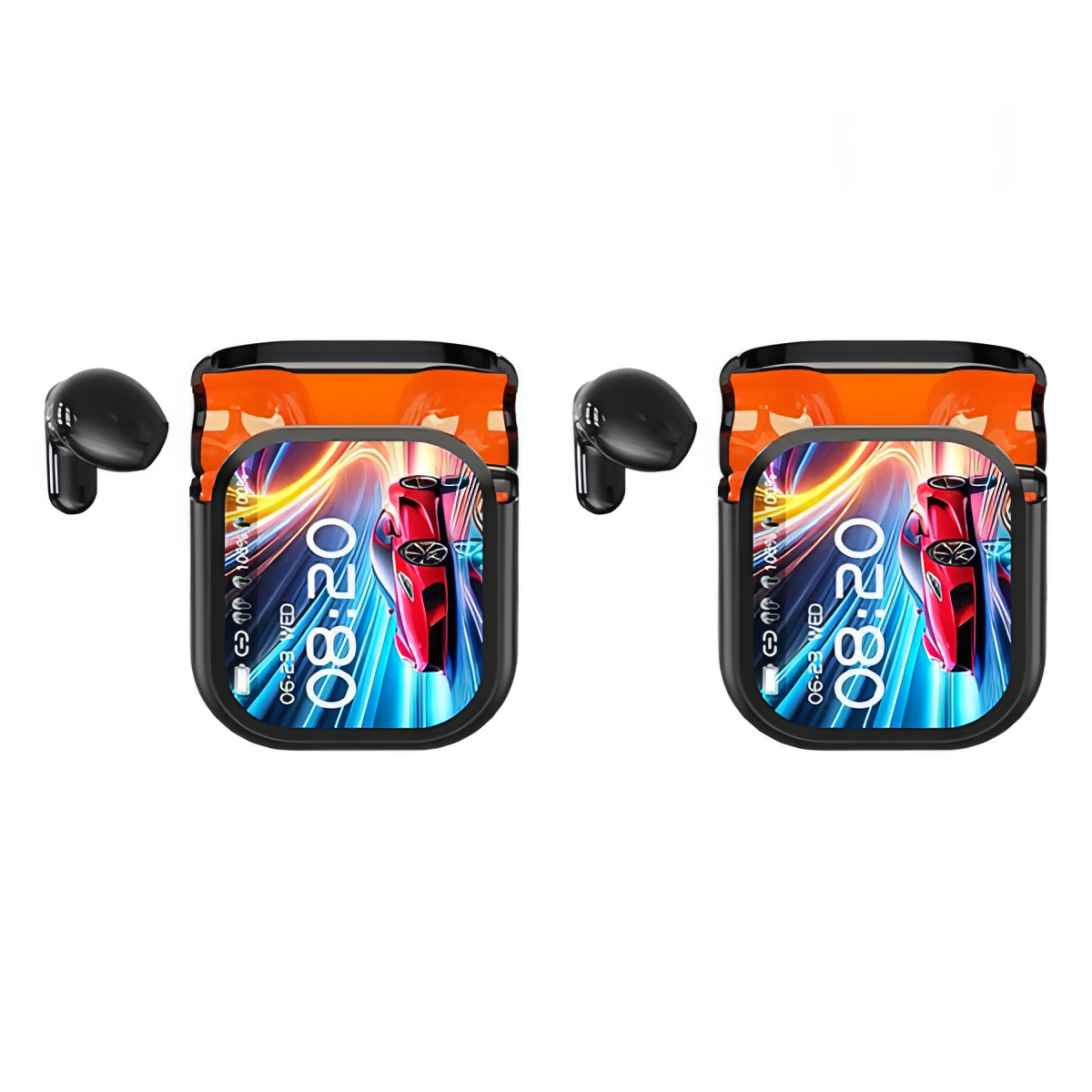 Open In-Ear AI Translation Wireless Earbuds - NE20 Bluetooth 6.0, 130+ Language Translator, IPX5 Sweatproof for Running/Business, Black,With LED Touch Screen