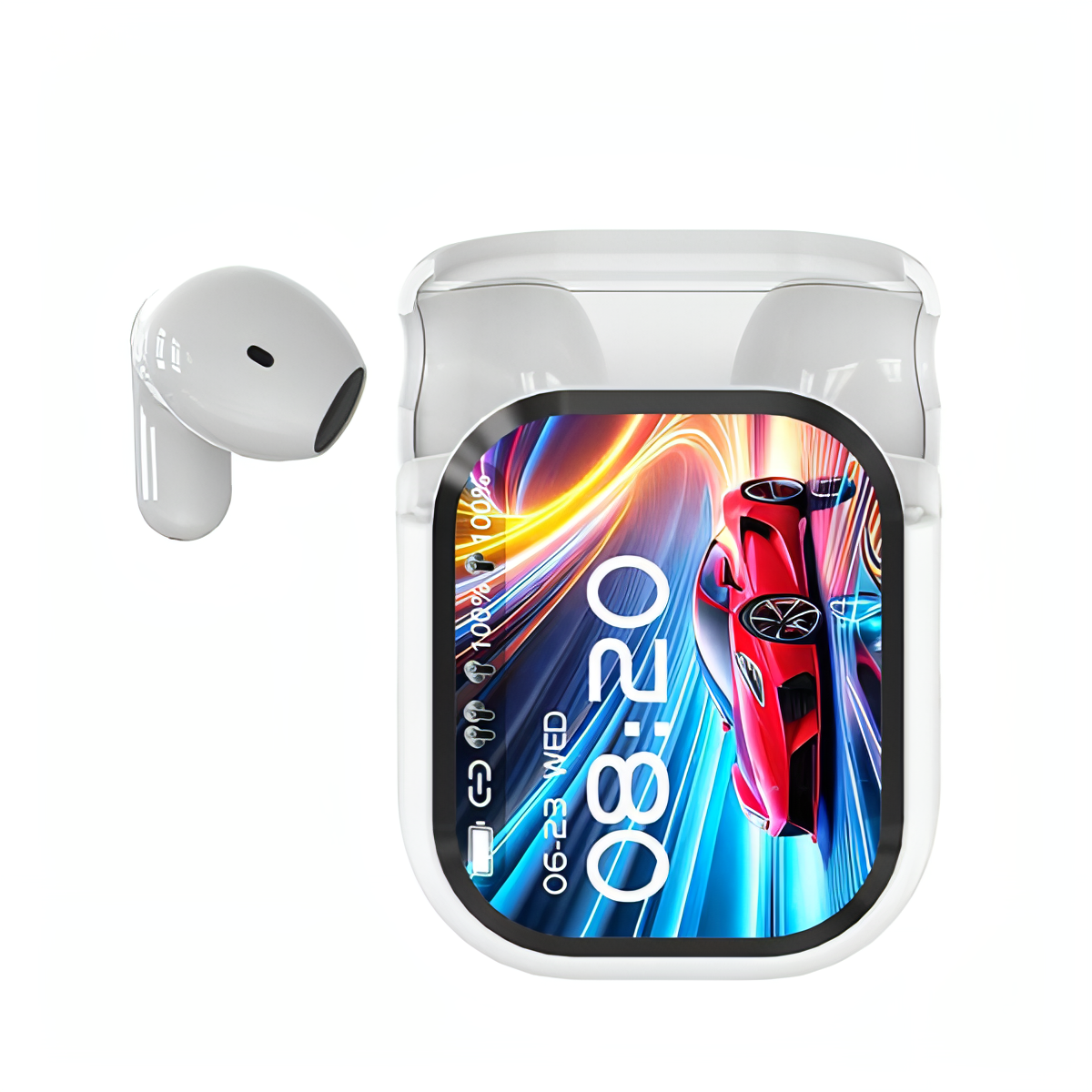 Open In-Ear AI Translation Wireless Earbuds - NE20 Bluetooth 6.0, 130+ Language Translator, IPX5 Sweatproof for Running/Business, Black,With LED Touch Screen