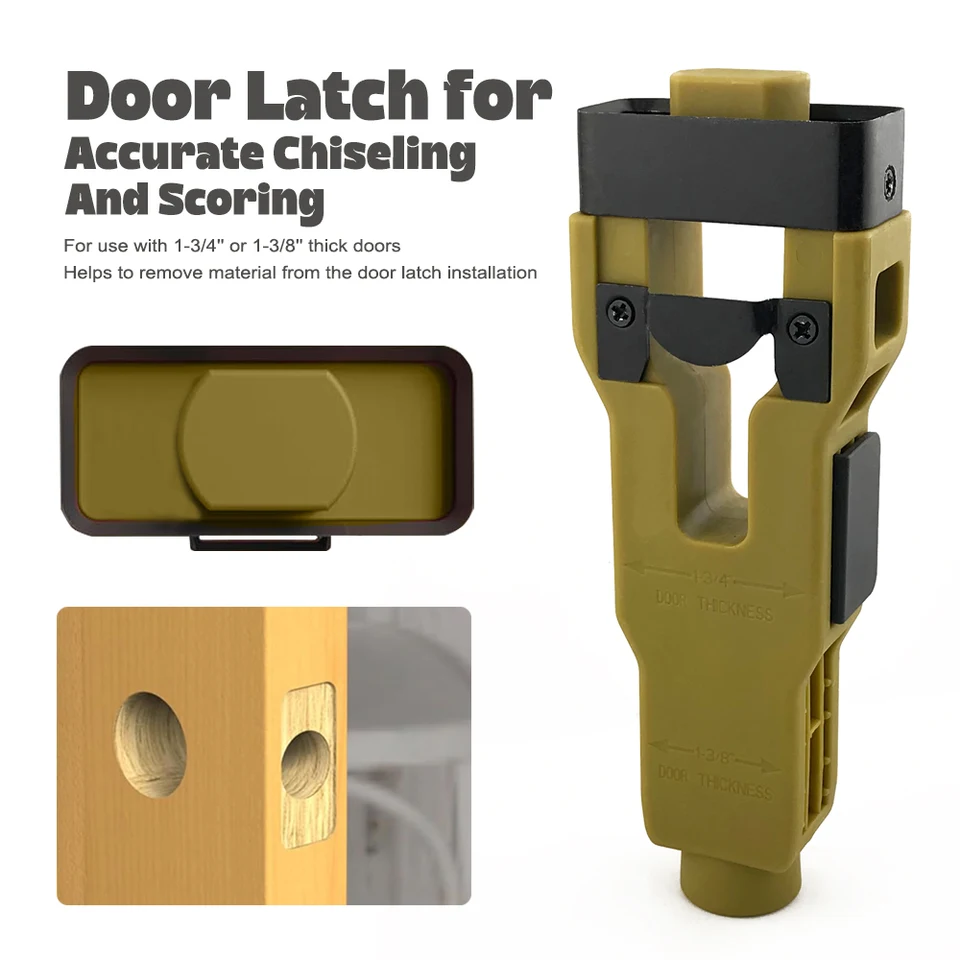 Door Latch Installation Chisel Tool - Accurate Chiseling & Scoring for 1-3/4" & 1-3/8" Doors, Woodworking Mortising Tool