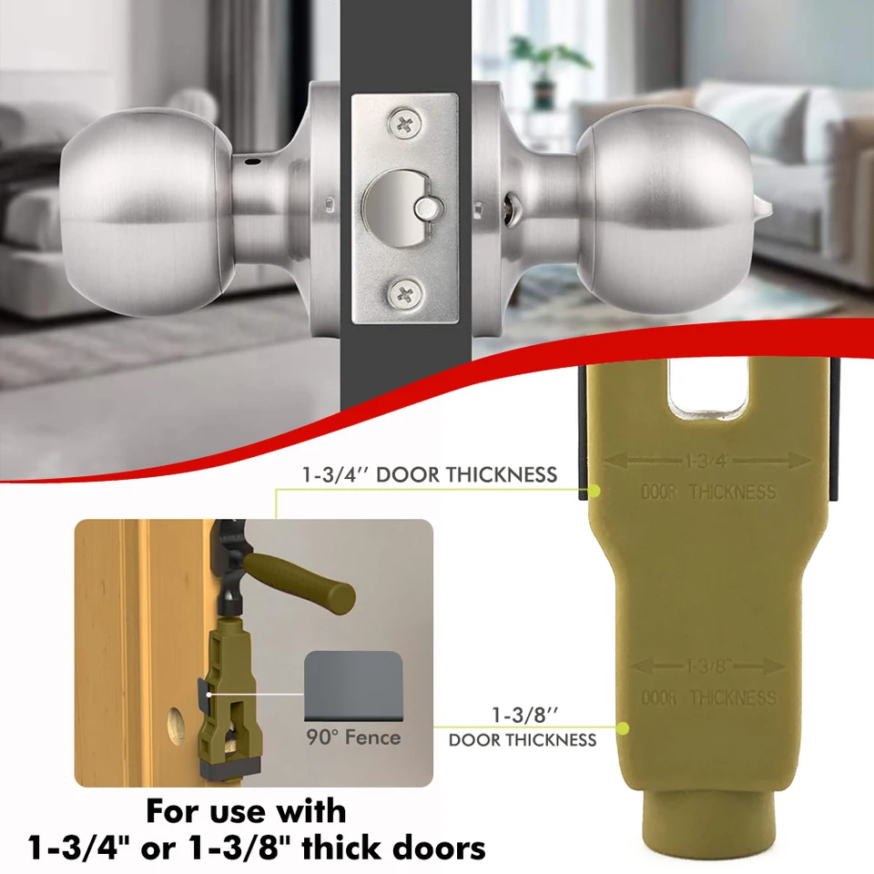 Door Latch Installation Chisel Tool - Accurate Chiseling & Scoring for 1-3/4" & 1-3/8" Doors, Woodworking Mortising Tool